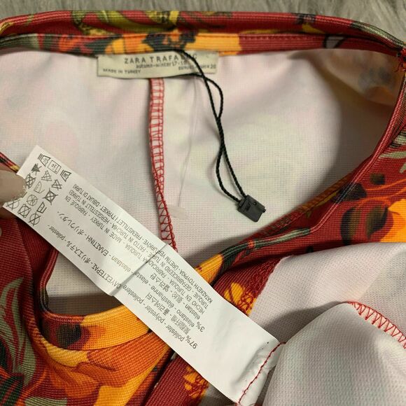 Zara Trafaluc Women's Floral mini a line Dress sz small multicolor - Picture 11 of 12